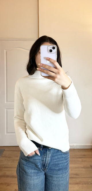 Pull thermique blanc