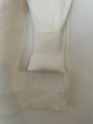 Pull thermique col roulé blanc